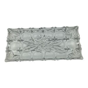 Poinsettia Francine Collection Vintage Crystal Tray